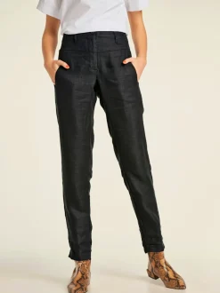 Pantalons en lin confortables avec poches fendues raffinées