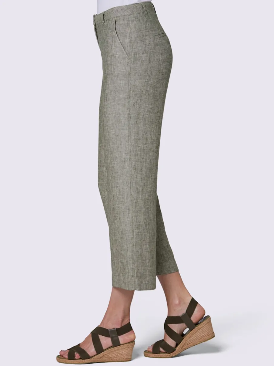 Pantalons en lin à coupe jupe-culotte avec poches