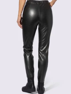 Pantalons en synthétique avec ceinture élastique ajustée