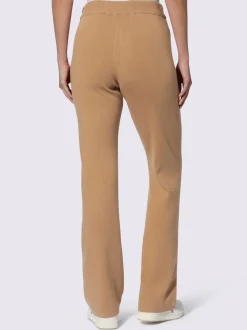 Pantalons en tricot doux avec ceinture élastique côtelée