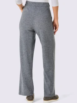 Pantalons en tricot doux coupe large et ceinture élastique