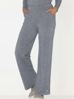 Pantalons en tricot doux coupe large et ceinture élastique