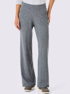 Pantalons en tricot doux coupe large et ceinture élastique