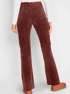 Pantalons en velours côtelé coupe bootcut avec poches