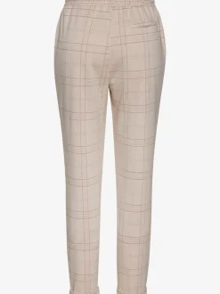 Pantalons extensibles avec ceinture coulissée et motifs à carreaux