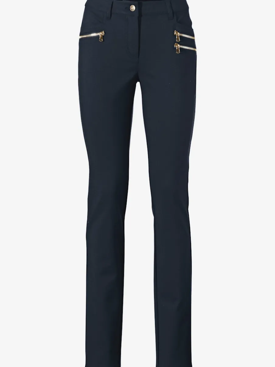Pantalons extensibles avec coutures push-up et poches intégrées
