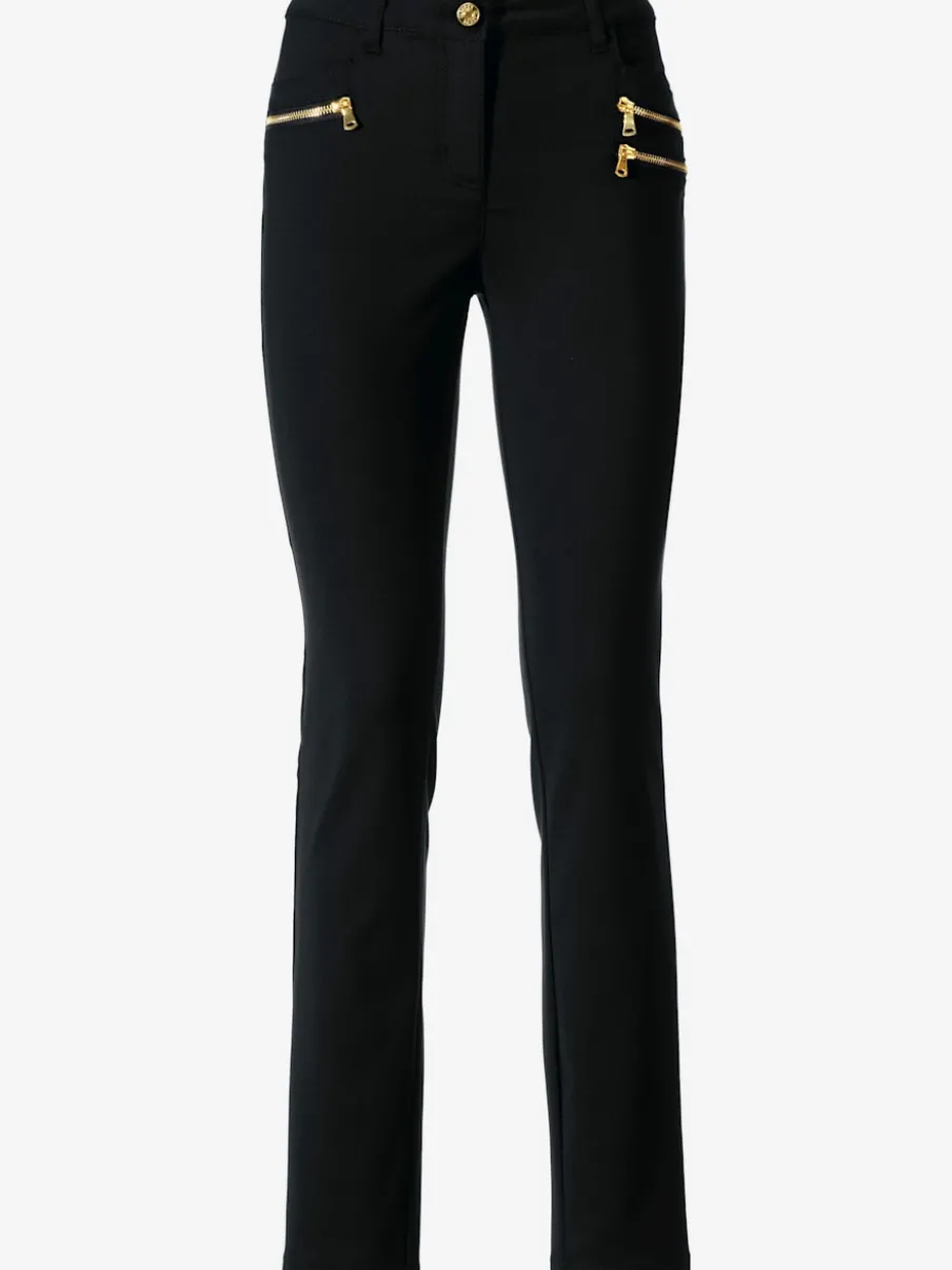 Pantalons extensibles avec coutures push-up et poches intégrées