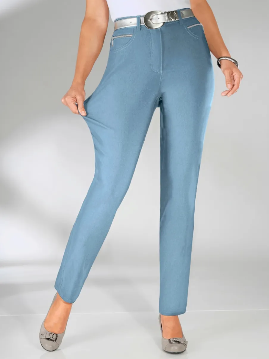Pantalons extensibles avec poches zippées et passants