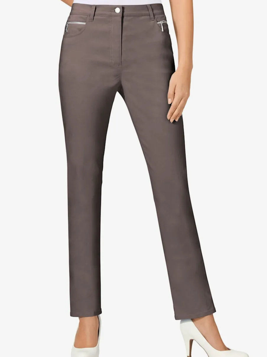 Pantalons extensibles avec poches zippées et passants