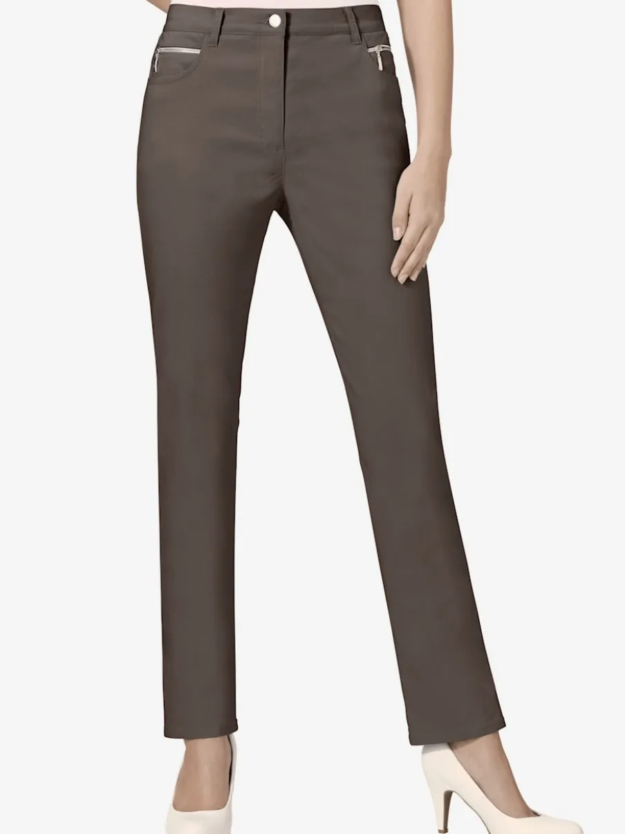 Pantalons extensibles avec poches zippées et passants