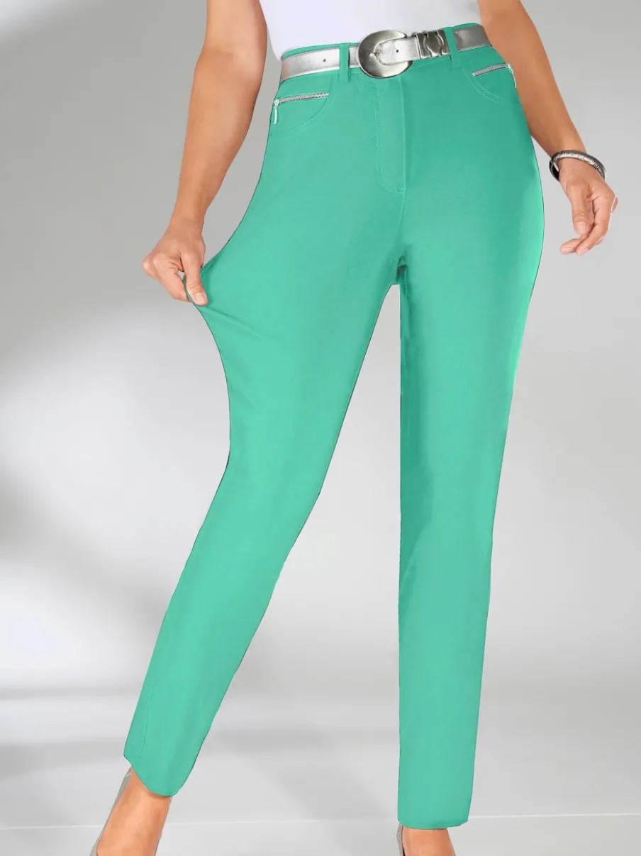 Pantalons extensibles avec poches zippées et passants