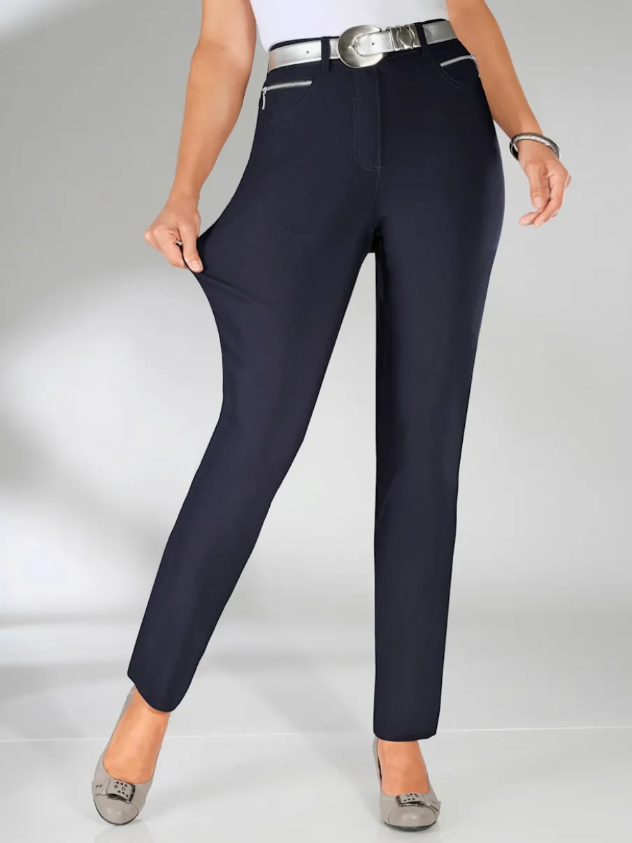 Pantalons extensibles avec poches zippées et passants