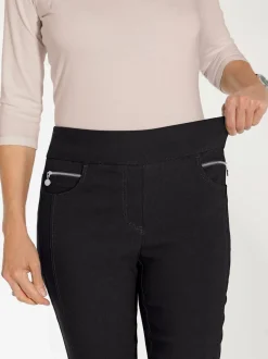 Pantalons extensibles confortables avec poches décoratives zipées