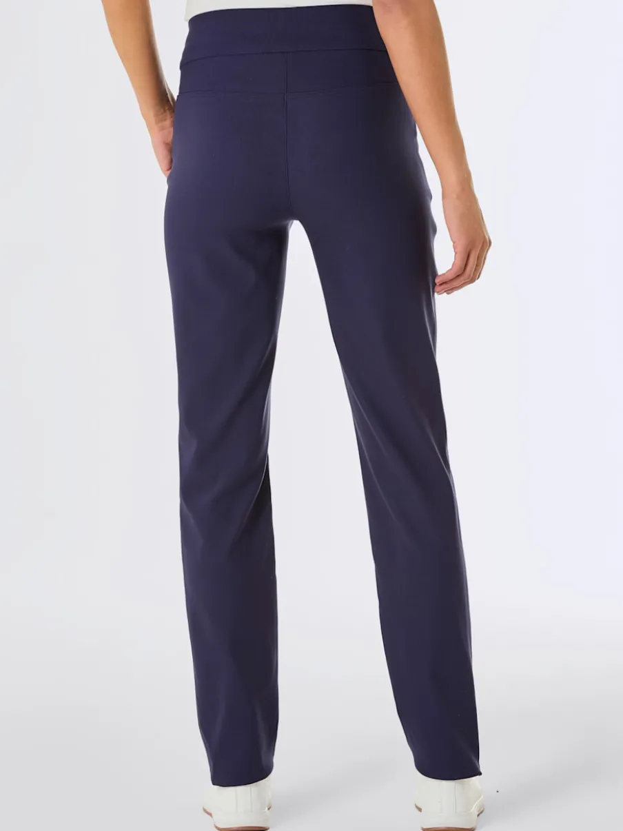 Pantalons extensibles confortables avec poches décoratives zipées