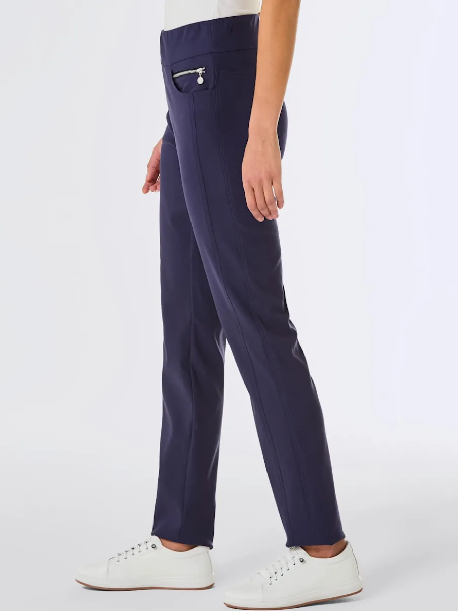 Pantalons extensibles confortables avec poches décoratives zipées