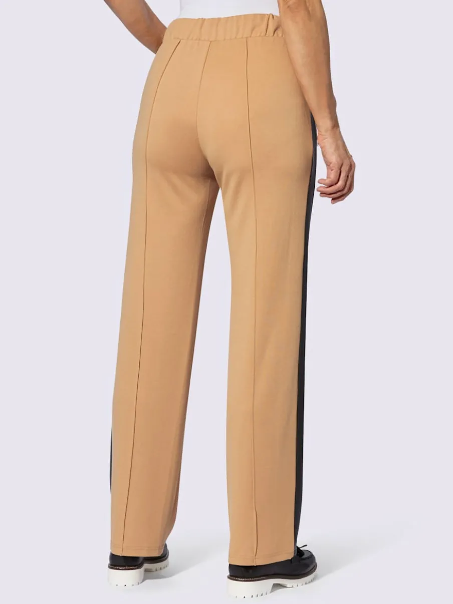 Pantalons fluides avec ceinture élastique et poches zippées