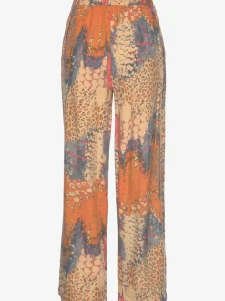 Pantalons fluides avec motifs et ceinture à nouer