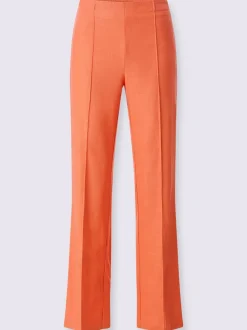 Pantalons fluides à jambes larges en mélange de lin