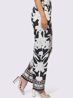 Pantalons imprimés avec bordures et poches latérales