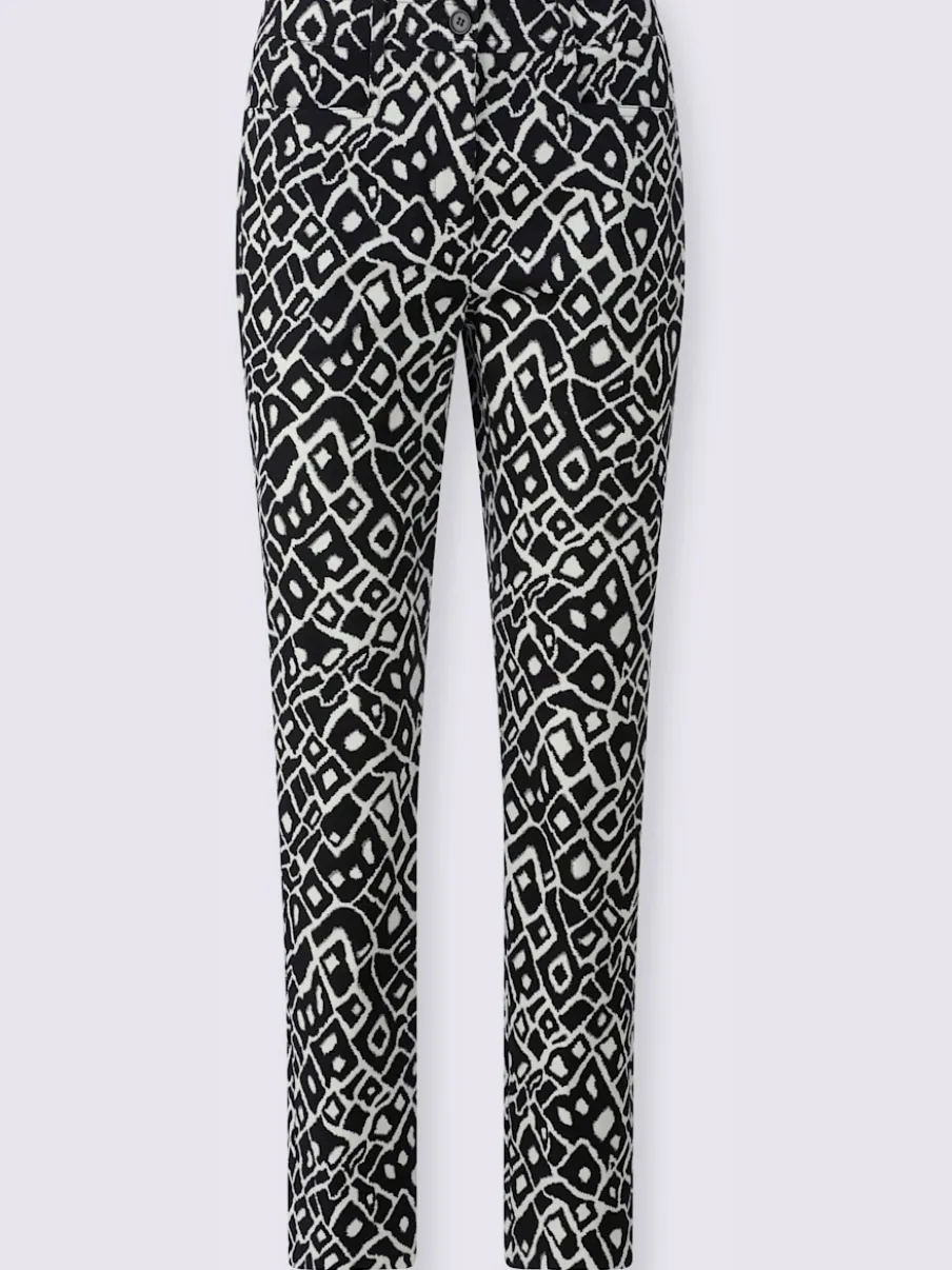 Pantalons imprimés en coton avec fausses poches arrière
