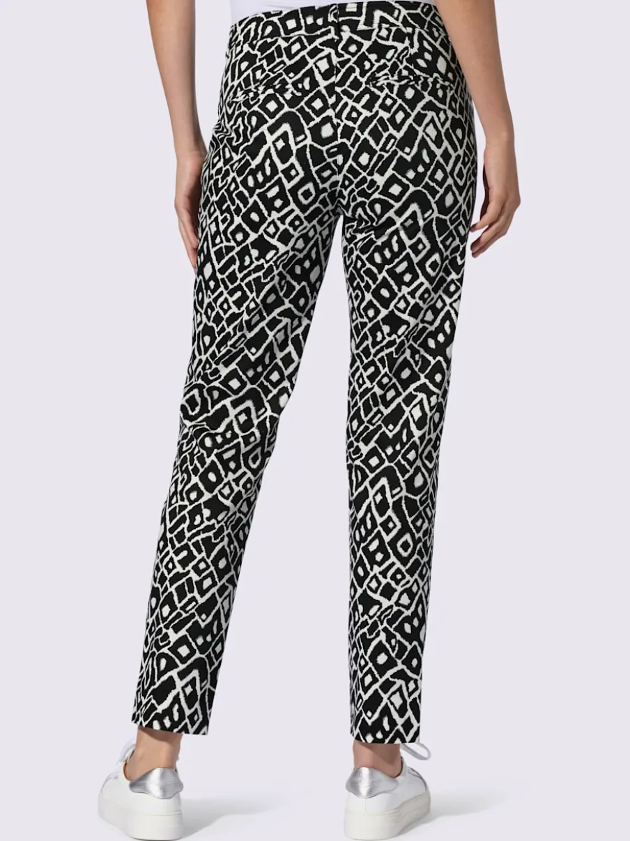 Pantalons imprimés en coton avec fausses poches arrière