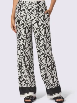 Pantalons imprimés à jambes larges en viscose douce