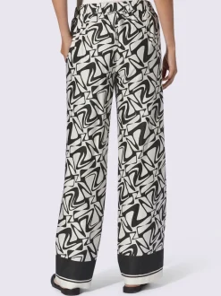 Pantalons imprimés à jambes larges en viscose douce