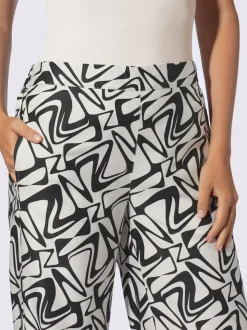 Pantalons imprimés à jambes larges en viscose douce
