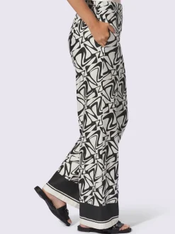 Pantalons imprimés à jambes larges en viscose douce