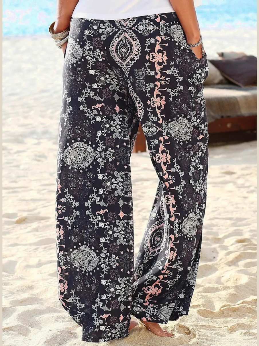 Pantalons imprimés larges avec poches latérales confortables