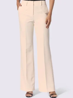 Pantalons à jambes larges avec plis et poches décoratives