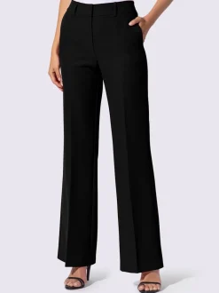 Pantalons à jambes larges avec plis et poches décoratives