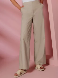 Pantalons jambes larges avec poches et ceinture élastique