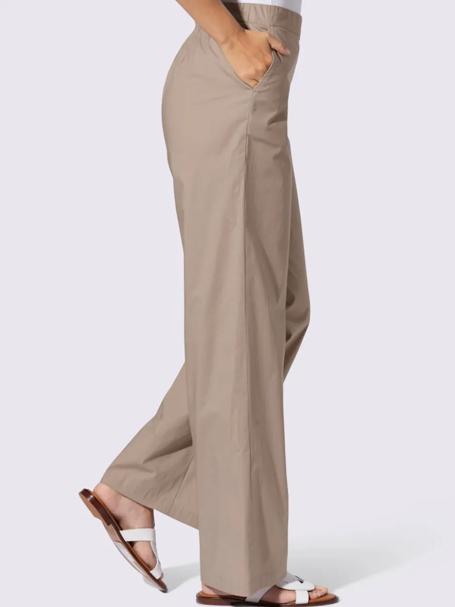 Pantalons jambes larges avec poches et ceinture élastique