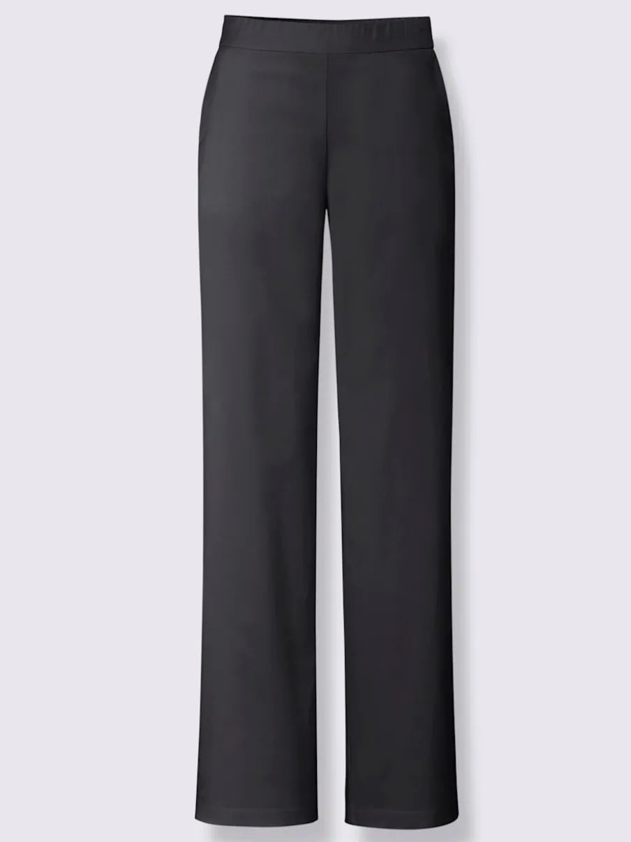 Pantalons jambes larges avec poches et ceinture élastique