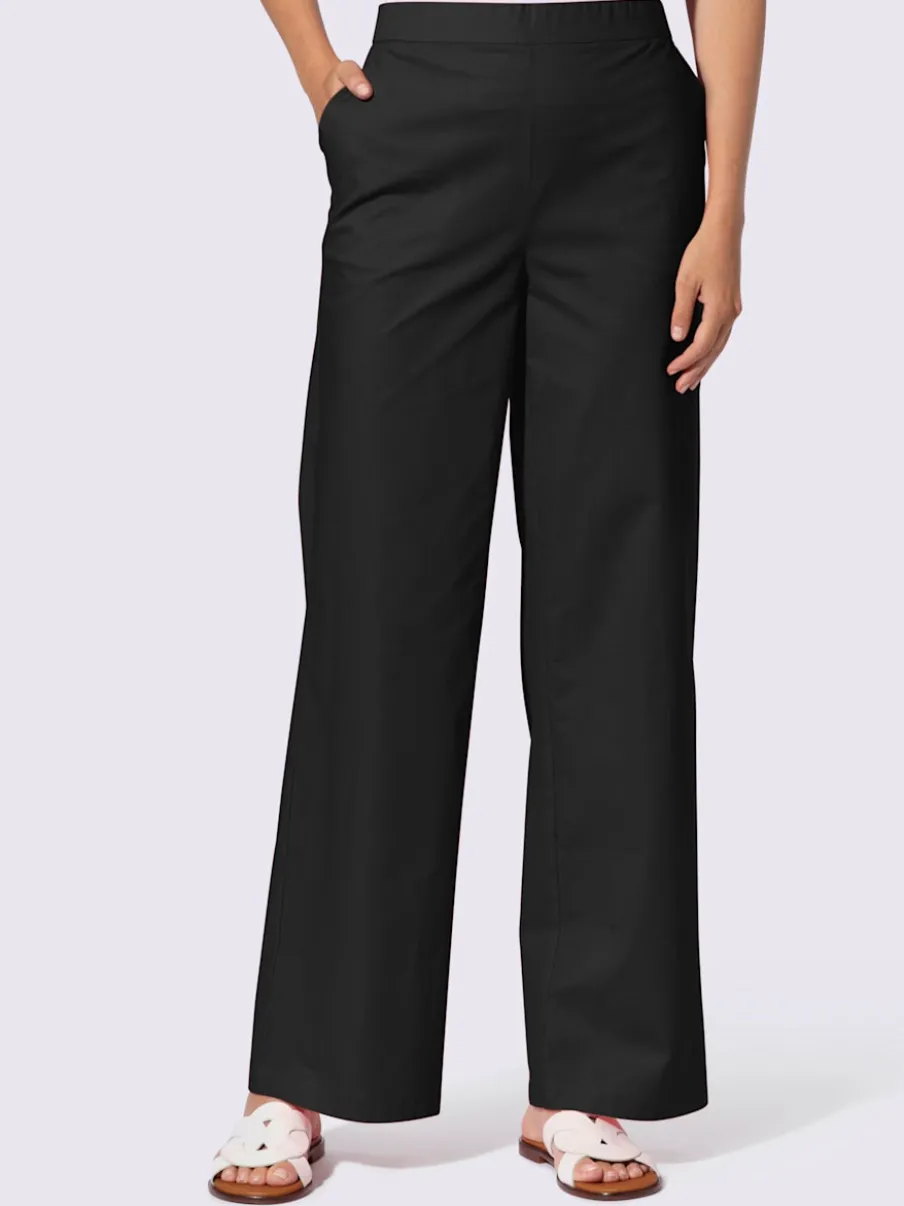 Pantalons jambes larges avec poches et ceinture élastique