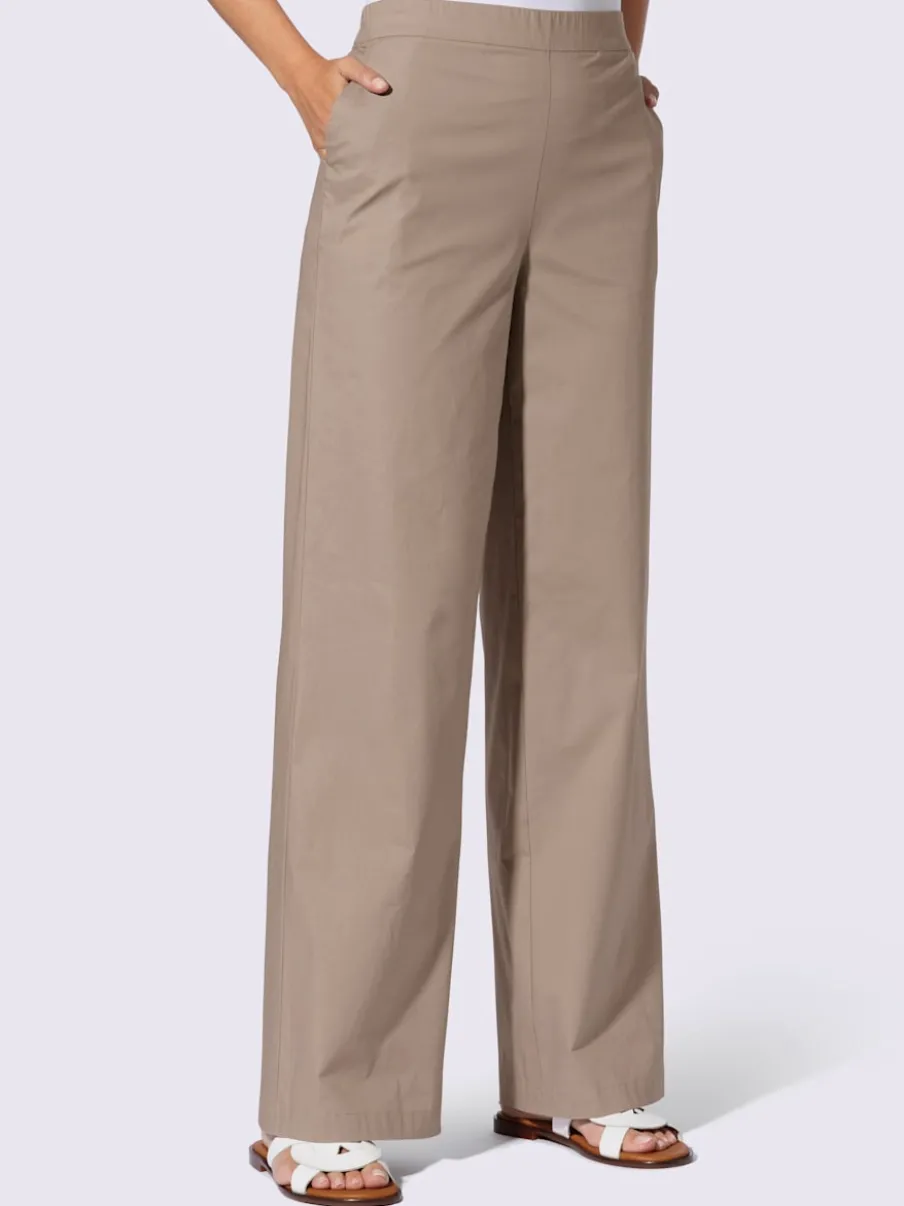 Pantalons jambes larges avec poches et ceinture élastique