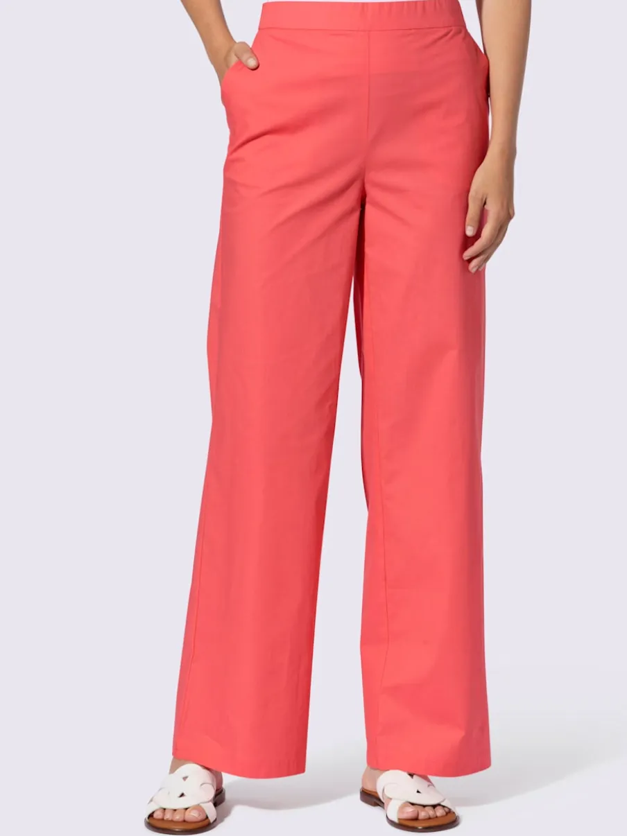 Pantalons jambes larges avec poches et ceinture élastique