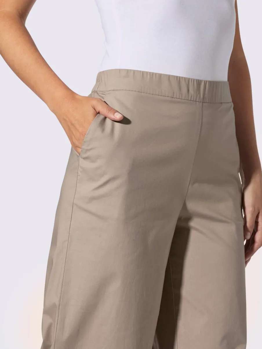 Pantalons jambes larges avec poches et ceinture élastique
