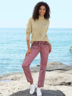 Pantalons jogging avec poches zippées et ceinture élastique