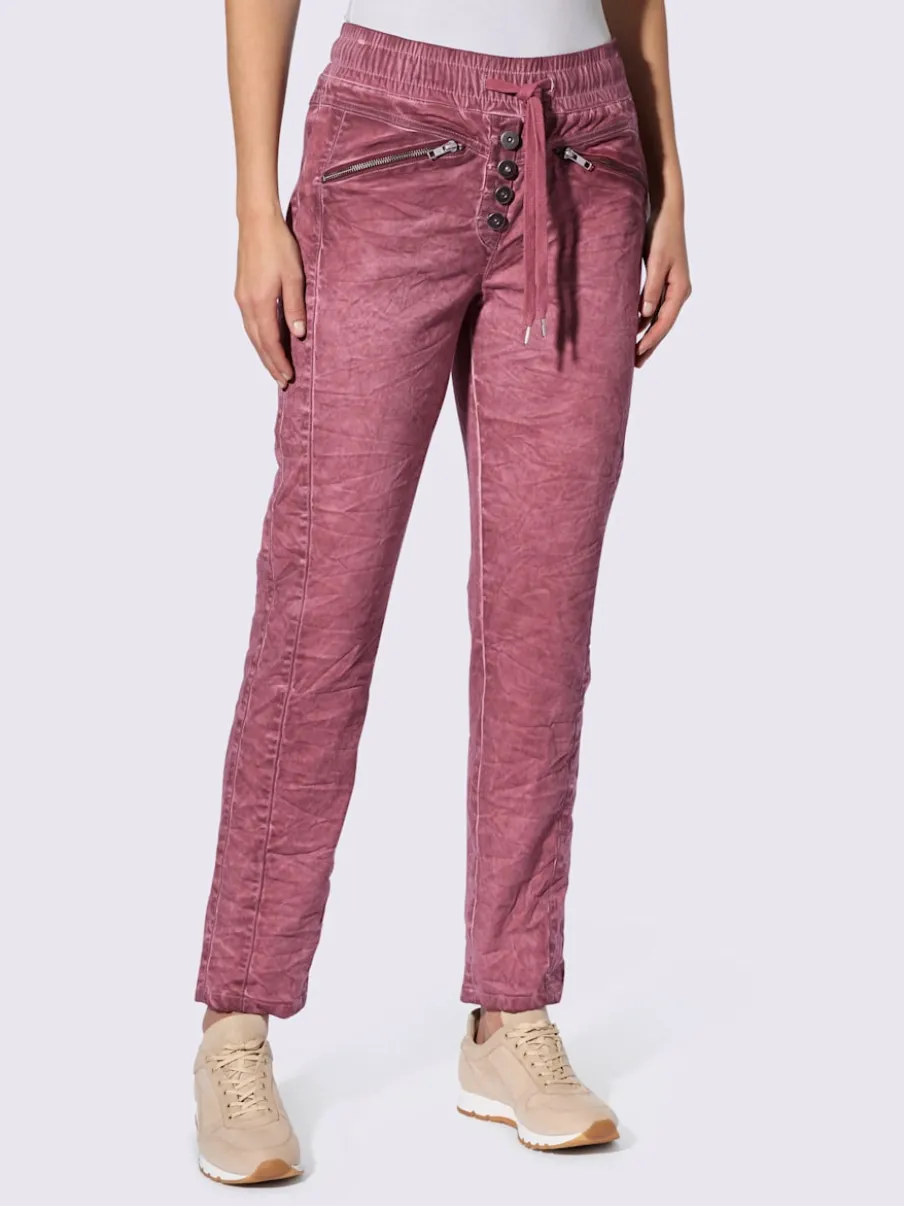 Pantalons jogging avec poches zippées et ceinture élastique