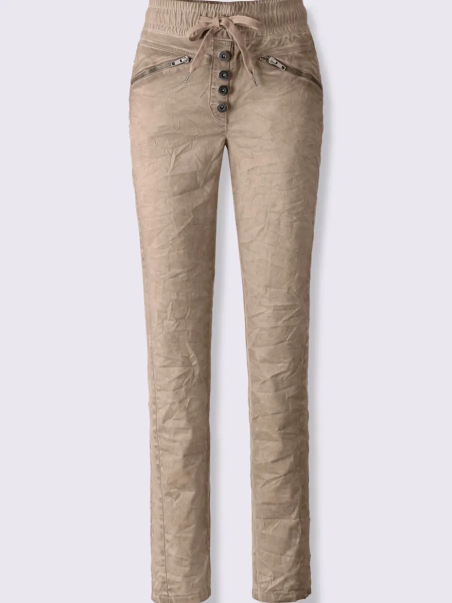 Pantalons jogging avec poches zippées et ceinture élastique