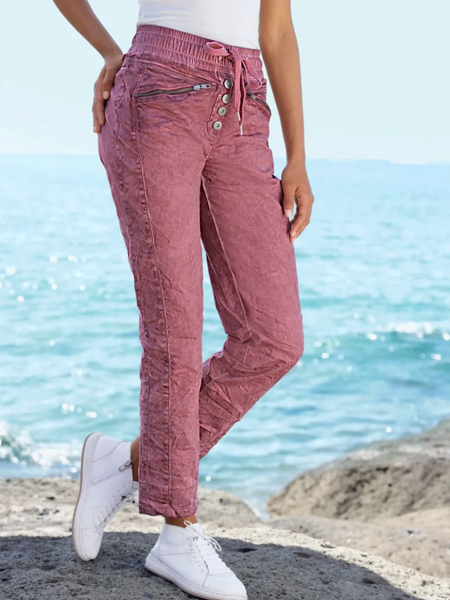 Pantalons jogging avec poches zippées et ceinture élastique