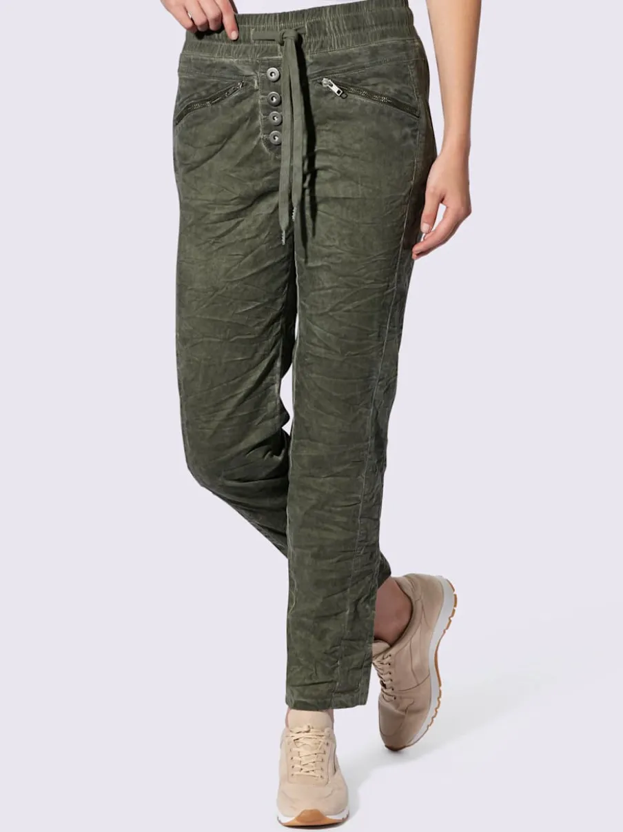 Pantalons jogging avec poches zippées et ceinture élastique