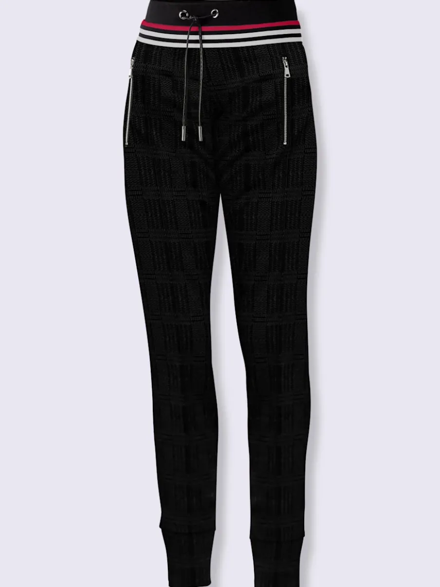 Pantalons jogging en jersey avec ceinture élastique contrastante