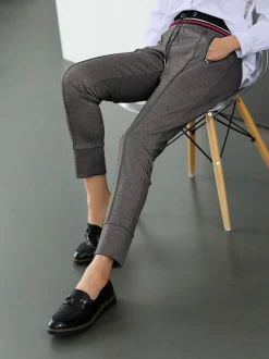 Pantalons jogging en jersey avec ceinture élastique contrastante