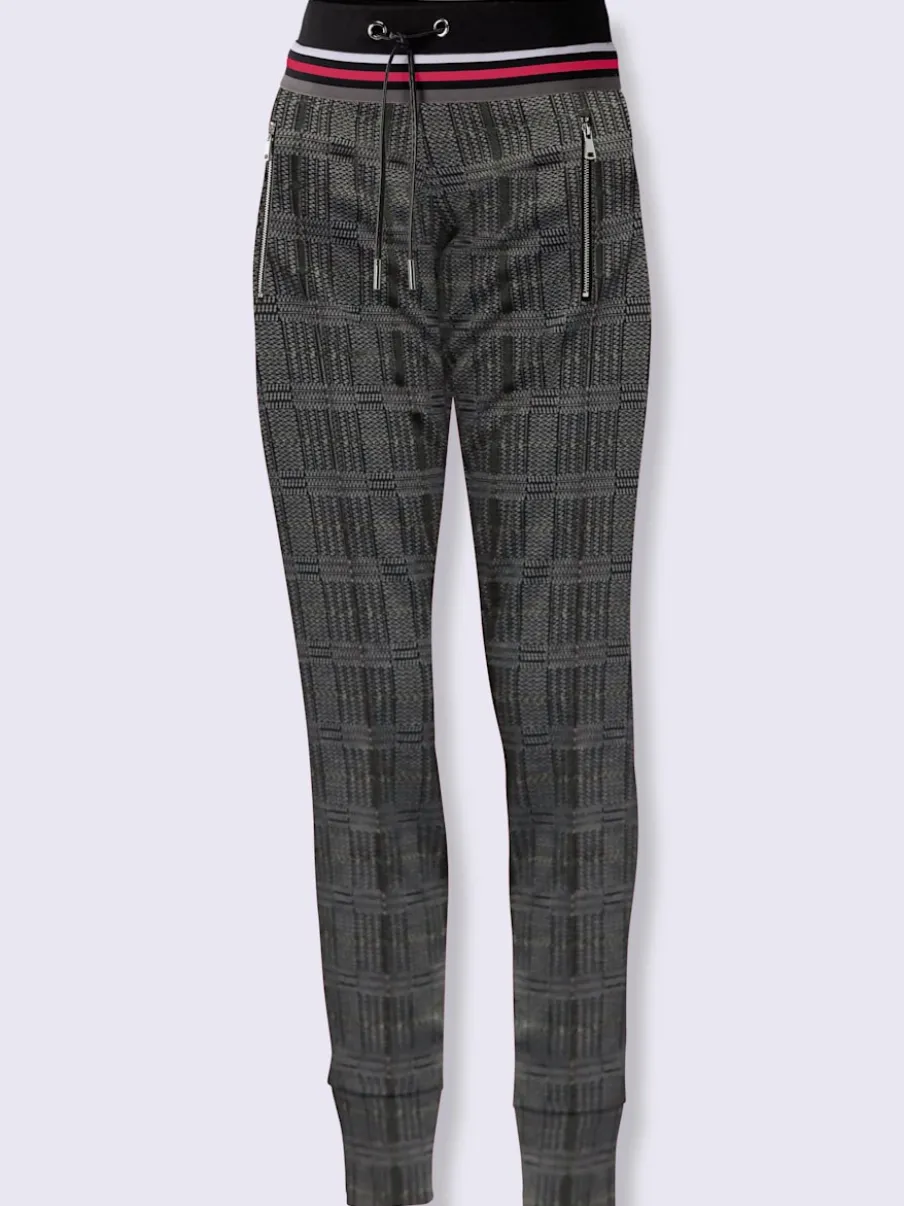 Pantalons jogging en jersey avec ceinture élastique contrastante
