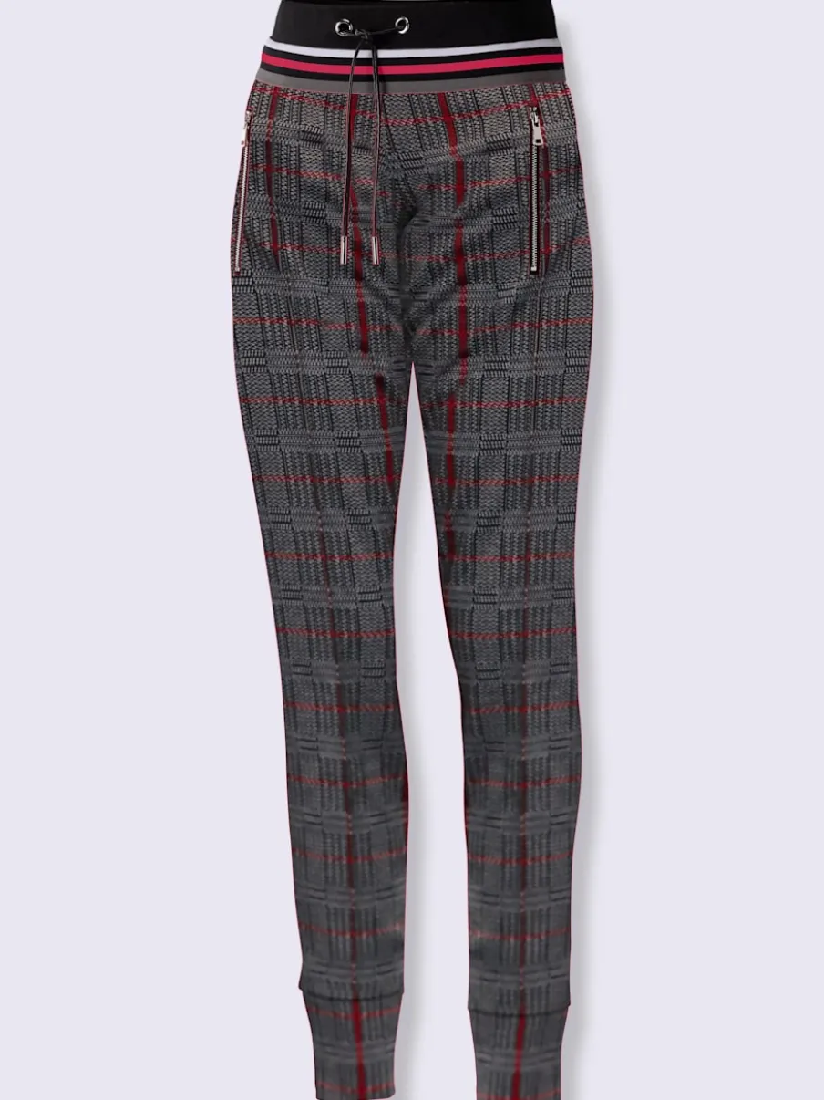 Pantalons jogging en jersey avec ceinture élastique contrastante