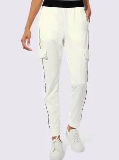 Pantalons jogpants avec poches latérales et empiècements contrastés