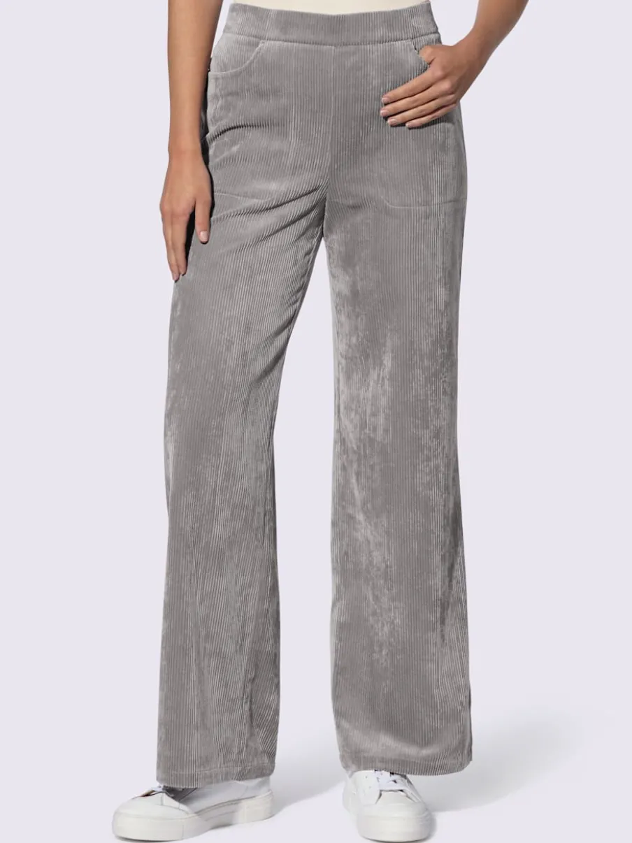 Pantalons large en velours avec ceinture élastique confortable
